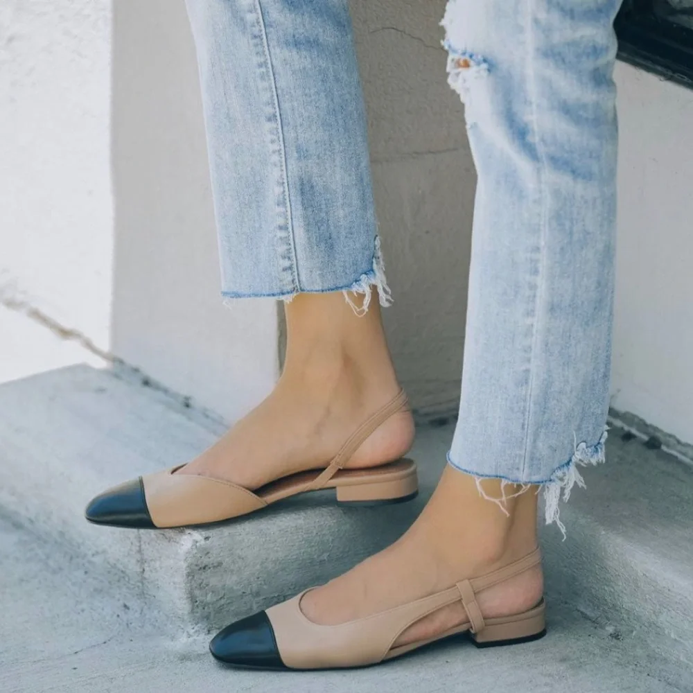 Coco Two Tone Flat Slingback Shoe - Picture 4 of 4